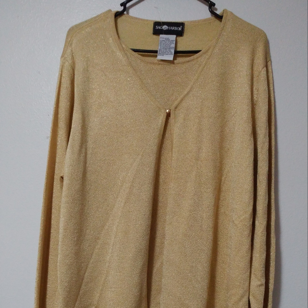 Sag Harbor  Top Size XL Gold Shimmer NWOT